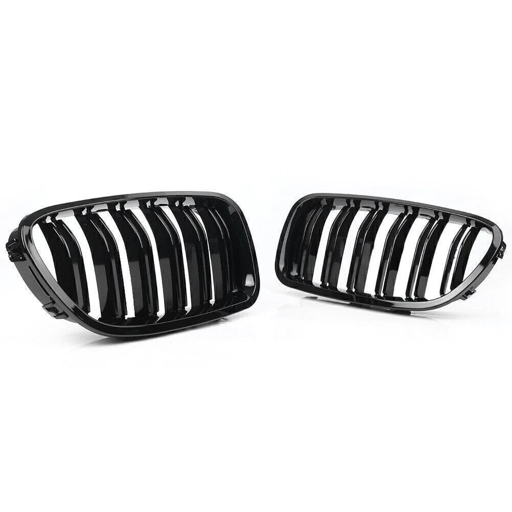 2x Front Grille Grill Kidney Gloss Black For BMW 5-Series F10 F11 M5 528i 530i