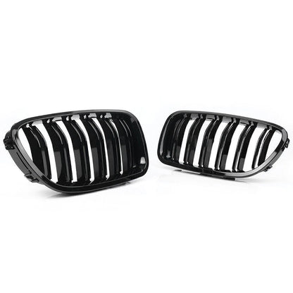 2x Front Grille Grill Kidney Gloss Black For BMW 5-Series F10 F11 M5 528i 530i