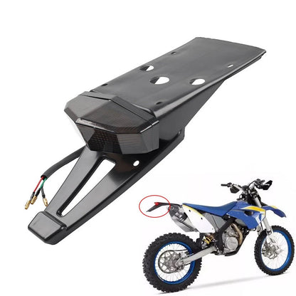 Motorcycle Rear Mudguard Brake Tail Light License Plate Lamp For Dirt Bike Smoke