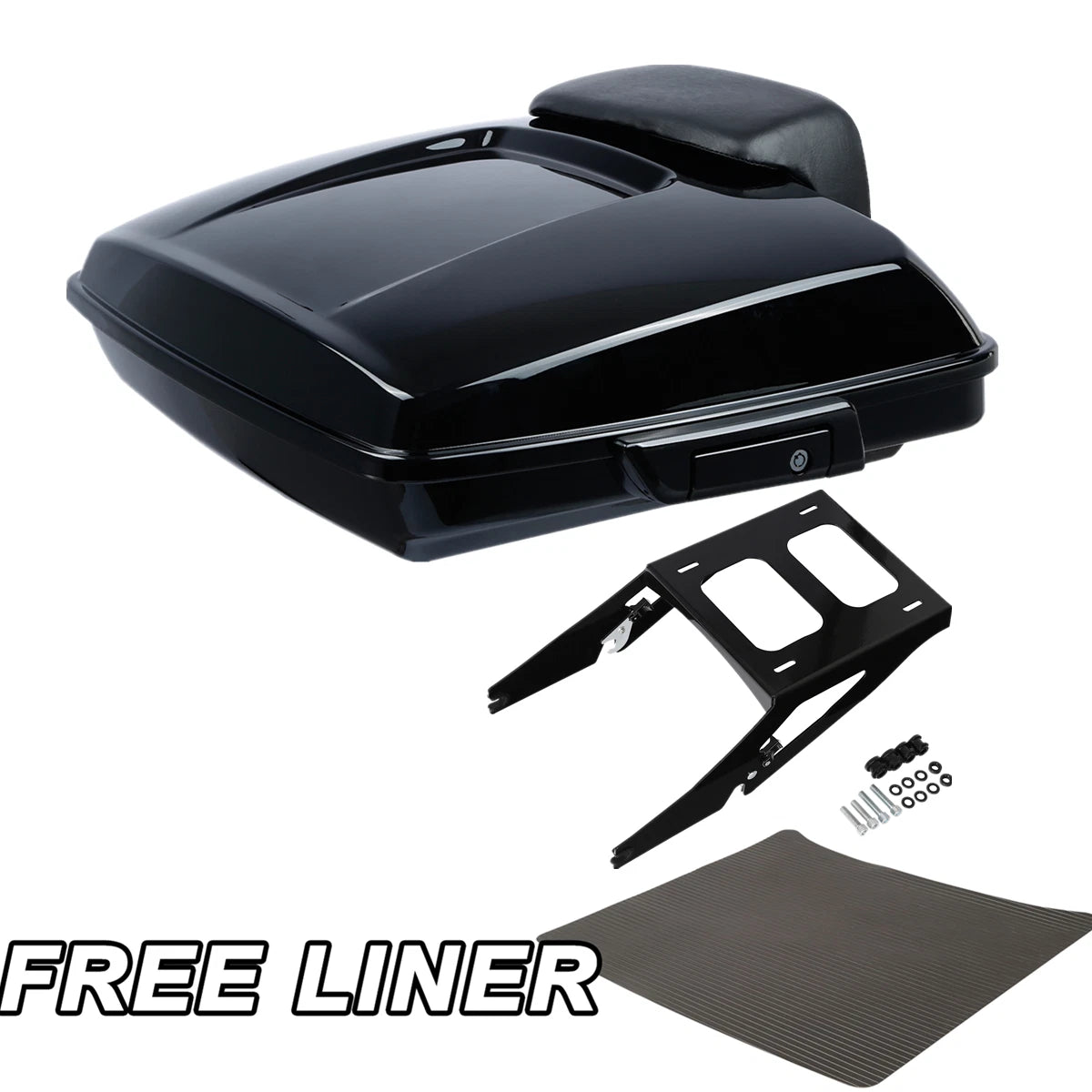 Black Razor Trunk Mount Rack Backrest Pad Fit For Harley Sport Glide FLSB 18-25