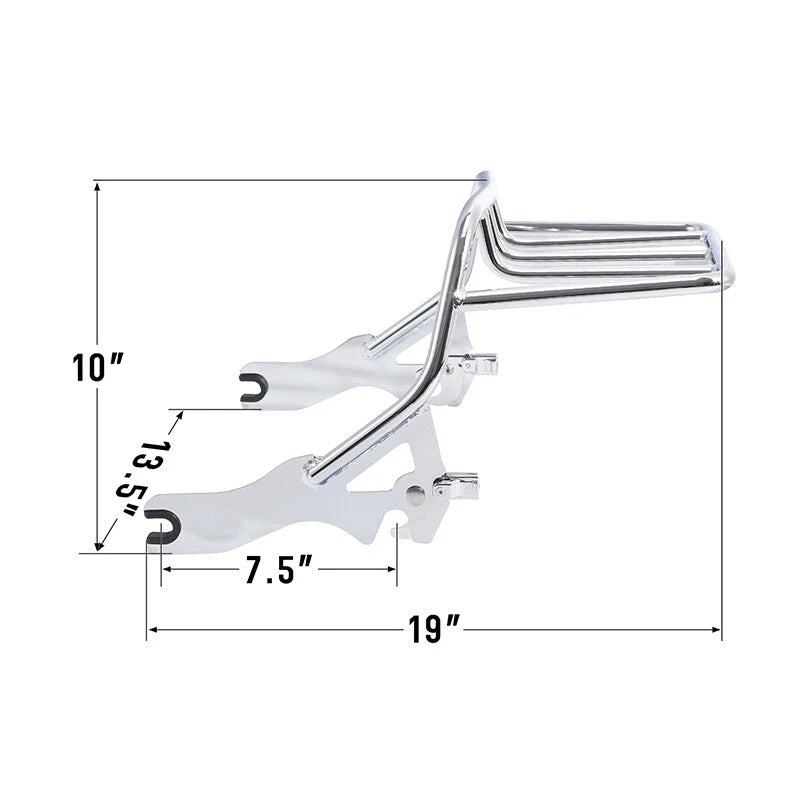 Chrome Two-Up Luggage Mount Rack Fit For Harley Softail Fat Bob FXFB 2018-2025