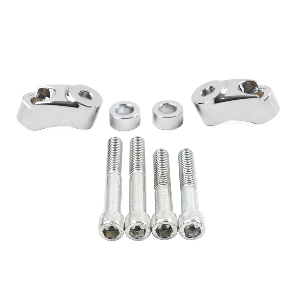 Chrome 39MM 49MM Front Turn Signal Mount Bracket Relocation Kit For Harley Dyna