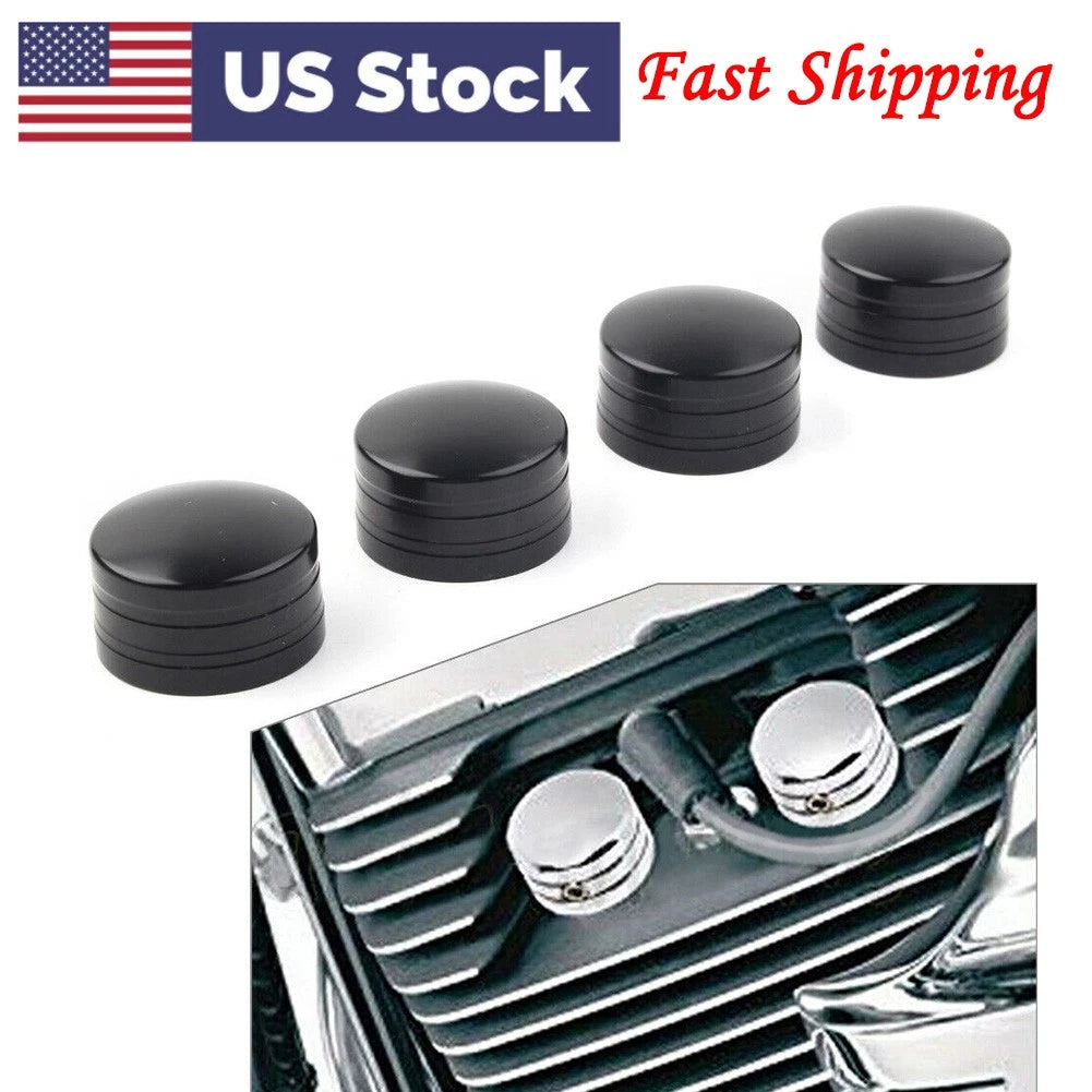 4 Pcs Black Head Bolt Spark Plug Cover For Harley Sportster XL Twin Cam Touring