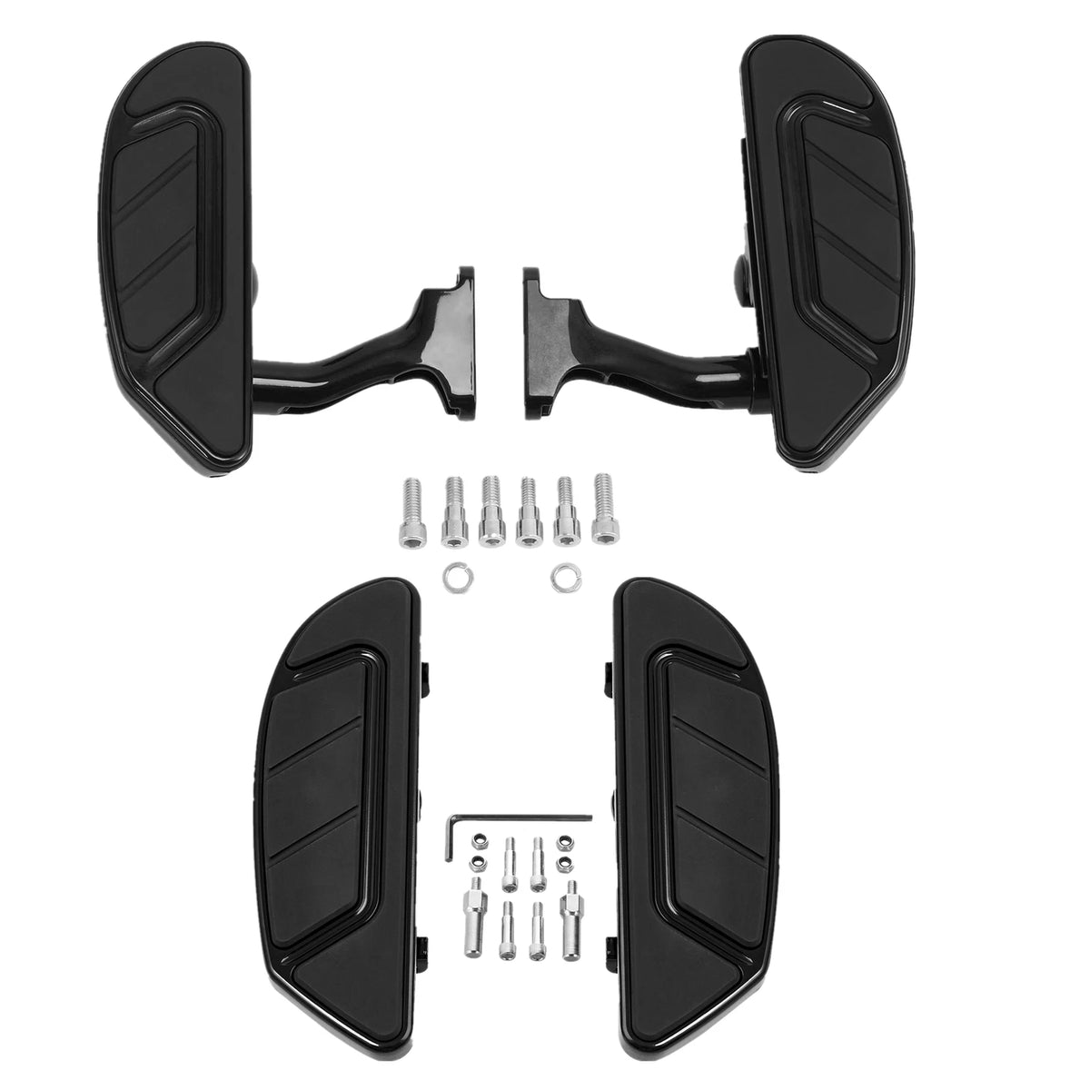 Black Rider Driver & Passenger Floorboards Fit For Harley Electra Glide 93-25 24