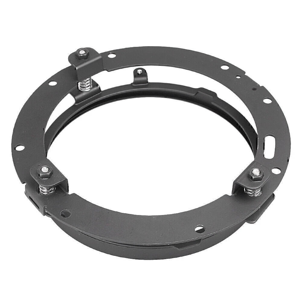 LED 7" Round LED Headlight Ring Bracket Fit Touring Softail Mounting HID Black