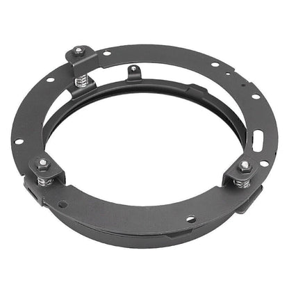 LED 7" Round LED Headlight Ring Bracket Fit Touring Softail Mounting HID Black