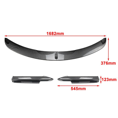 Front Bumper Spoiler Lip+Side Splitter Cover Trim For BMW 3 Series E90 Carbon