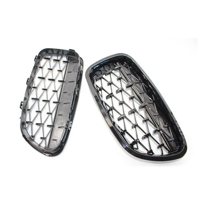 Front Kidney Grill Diamond Grille For BMW 5 Series F18 F10 2010-2017