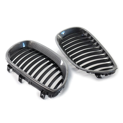 Front Kidney Grille Grill For BMW E60 E61 M5 5 Series 2004-2009 Carbon Pair US