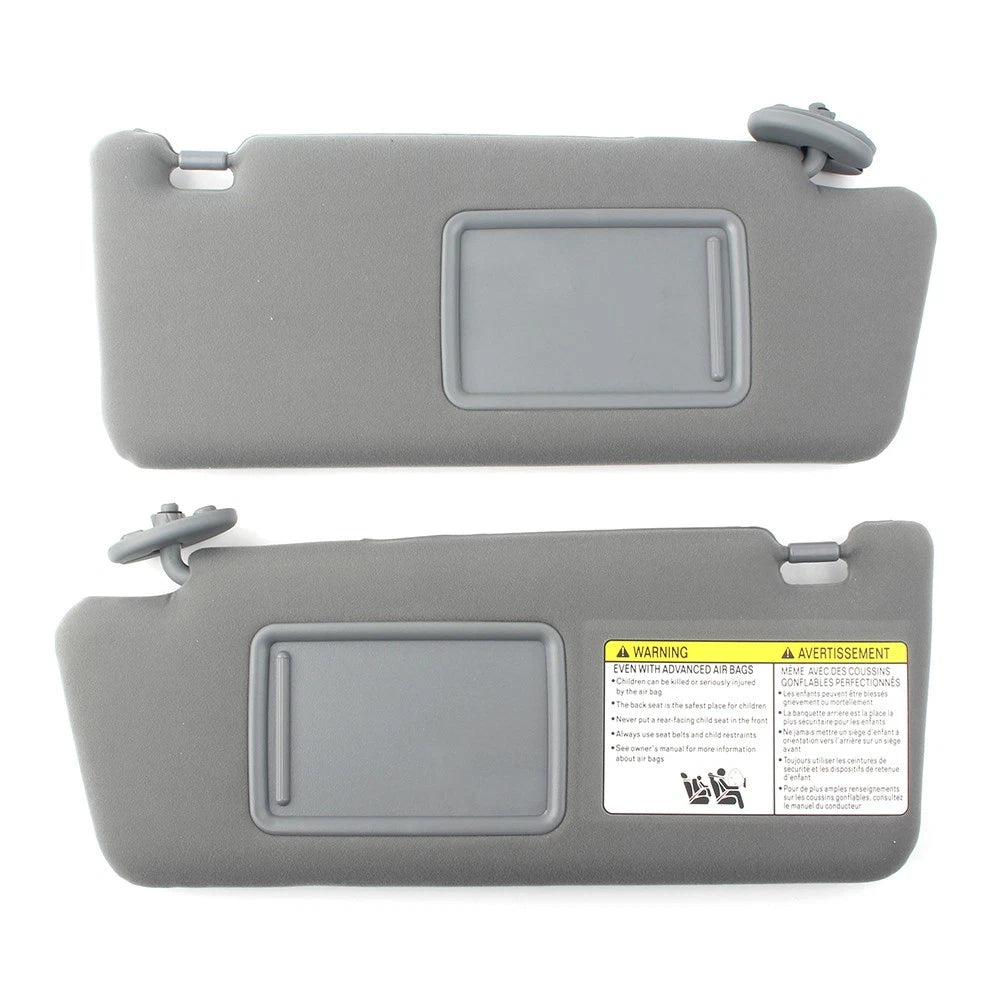 1 Pair LH & RH Sides Gray Sun Visor for Toyota Tacoma 2005 - 2015 W/O Light US