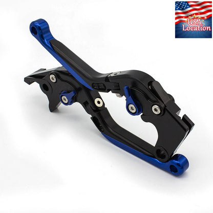 For Yamaha YFZ450 YFZ450R 2009-2020 Fold Extend Brake Clutch Levers Grips Blue
