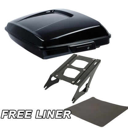 Black Razor Trunk & Mount Rack Fit For Harley Touring Road Glide 14-25