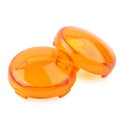2* Turn Signal Lens Light  Cover Guard For Harley Touring Softail Dyna Yellow US