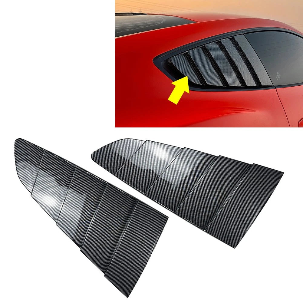 2pcs ABS Rear Side Quarter Window Louvers Cover For Ford Mustang 2015-2023
