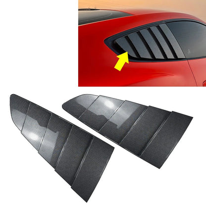 2pcs ABS Rear Side Quarter Window Louvers Cover For Ford Mustang 2015-2023