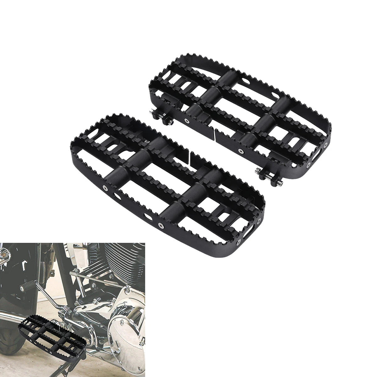 Black Driver Floorboard Footboard Fit For Harley Electra Street Glide 2014-24 23