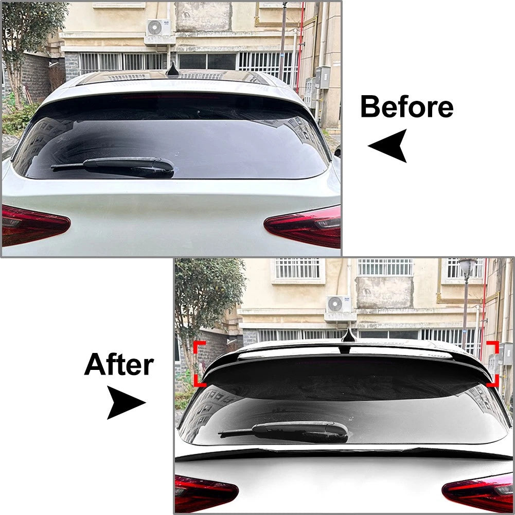 1pc Glossy Black Rear Roof Spoiler Wing Lip For Alfa Romeo Stelvio 2017-2024