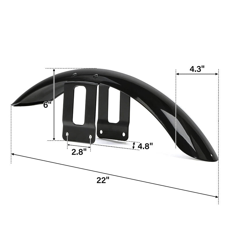Vivid Black Front & Rear Fender Fit For Harley Sportste XL883 1200 Custom 04-22
