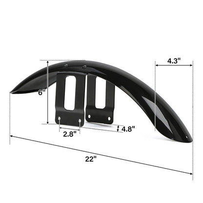 Vivid Black Front & Rear Fender Fit For Harley Sportste XL883 1200 Custom 04-22