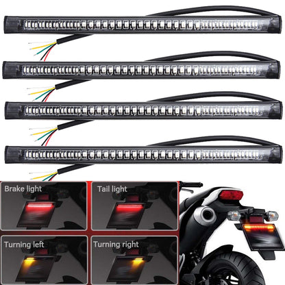 48 LED Motorcycle Flexible Amber Turn Signal Integrated 4 Strip Brake Tail Light