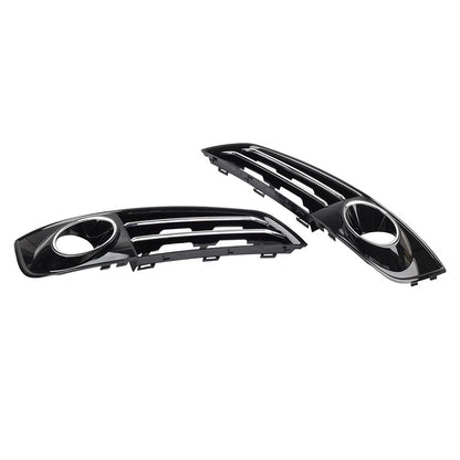 1 Pair Glossy Black Front Bumper Grille Fog Light Cover For Audi A8 D4 2011-2014