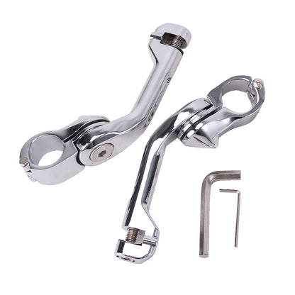 Chrome Long Foot Pegs Mounts Clamps For Harley 1 1/4" Highway Engine Guard Bars