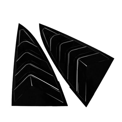 2xGlossy Black Rear Window Side Vent Shutter Louver Cover Trim For Tesla Model 3