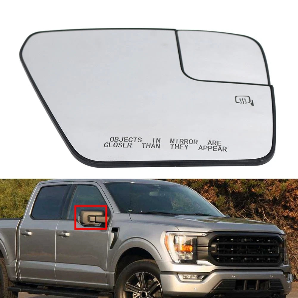Rearview Mirror Glass With Heated Right Side For Ford F150 2021-2024