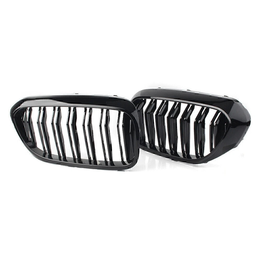 Pair Glossy Black Front Kidney Grille for BMW 5-series G30 Sedan 2017-Present
