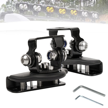 2PCS Car Offroad A-Pillar Hood Led Work Light Bar Mount Bracket Clamp Holder