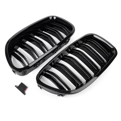 2x Front Grille Grill Kidney Gloss Black For BMW 5-Series F10 F11 M5 528i 530i