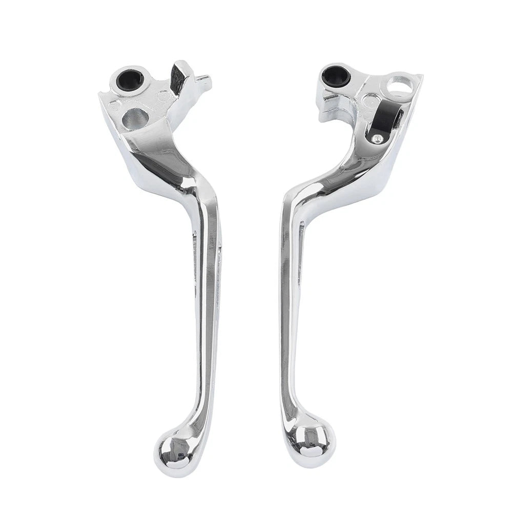 Brake Lever Set Slotted Clutch Levers Fit For Harley Davidson 1996-2017 Chrome