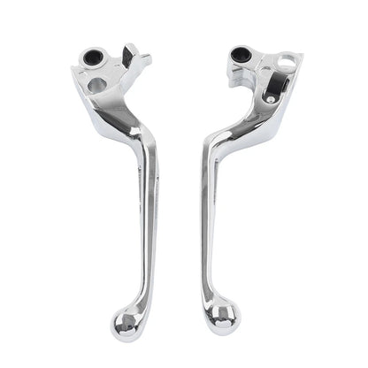 Brake Lever Set Slotted Clutch Levers Fit For Harley Davidson 1996-2017 Chrome