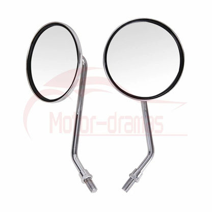 Pair Motorcycle Rear View Rearview Side Round Mirrors Universal 10mm For Yamaha