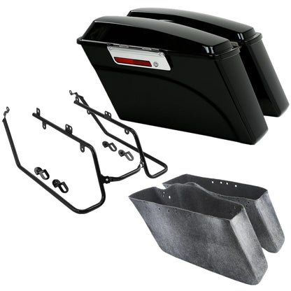 Hard Saddlebags & Conversion Brackets For Harley Dyna Low Rider Street Bob 08-17