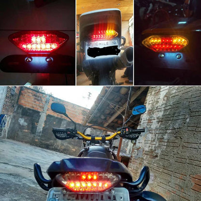 Motorcycle 16 LED Integrated Tail Lights License Plate Turn Signals Brake Light
