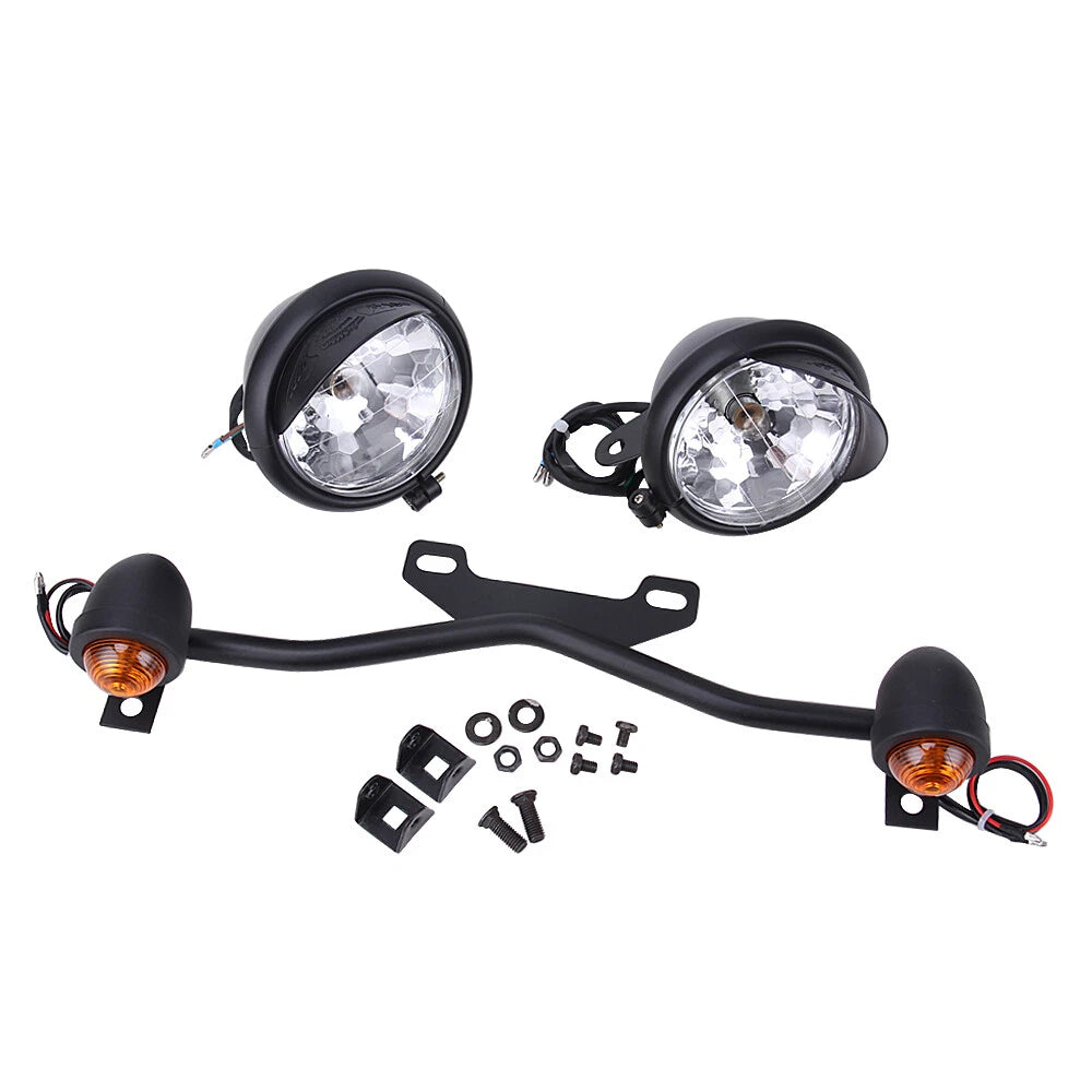 Bullet Driving/Passing Turn Signal Spot Light Bar For Harley Touring Dyna Softai