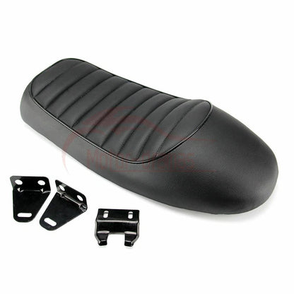 Black Hump Brat Seat Cafe Racer Vintage Cushion Saddle For Honda CB CL Yamaha SR