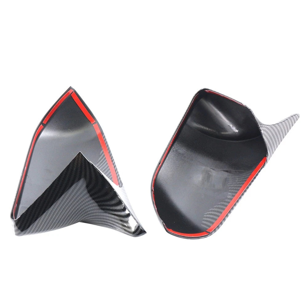 Rearview Side Mirror Cover Caps Carbon Fiber Pattern For Ford Mustang 2015-2023