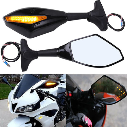 For Suzuki GSXR 600 750 1000 Hayabusa Motorcycle LED Turn Signals Side Mirrors A