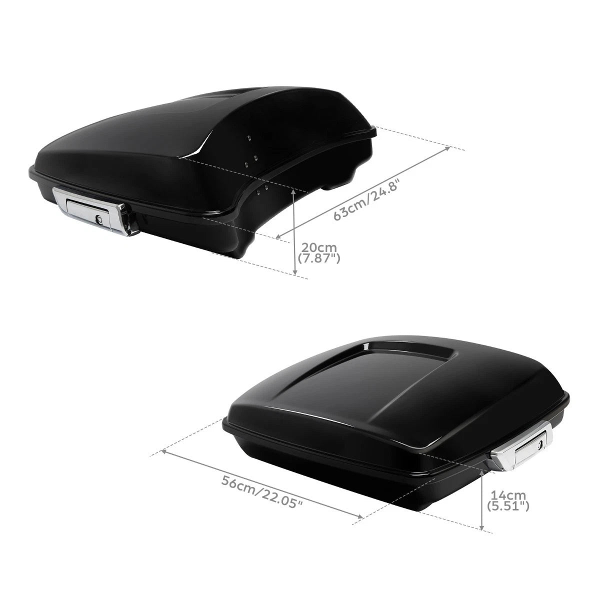 5.5" Razor Trunk Pad Two-Up Mount Rack Fit For Harley Touring Road Glide 2014-26