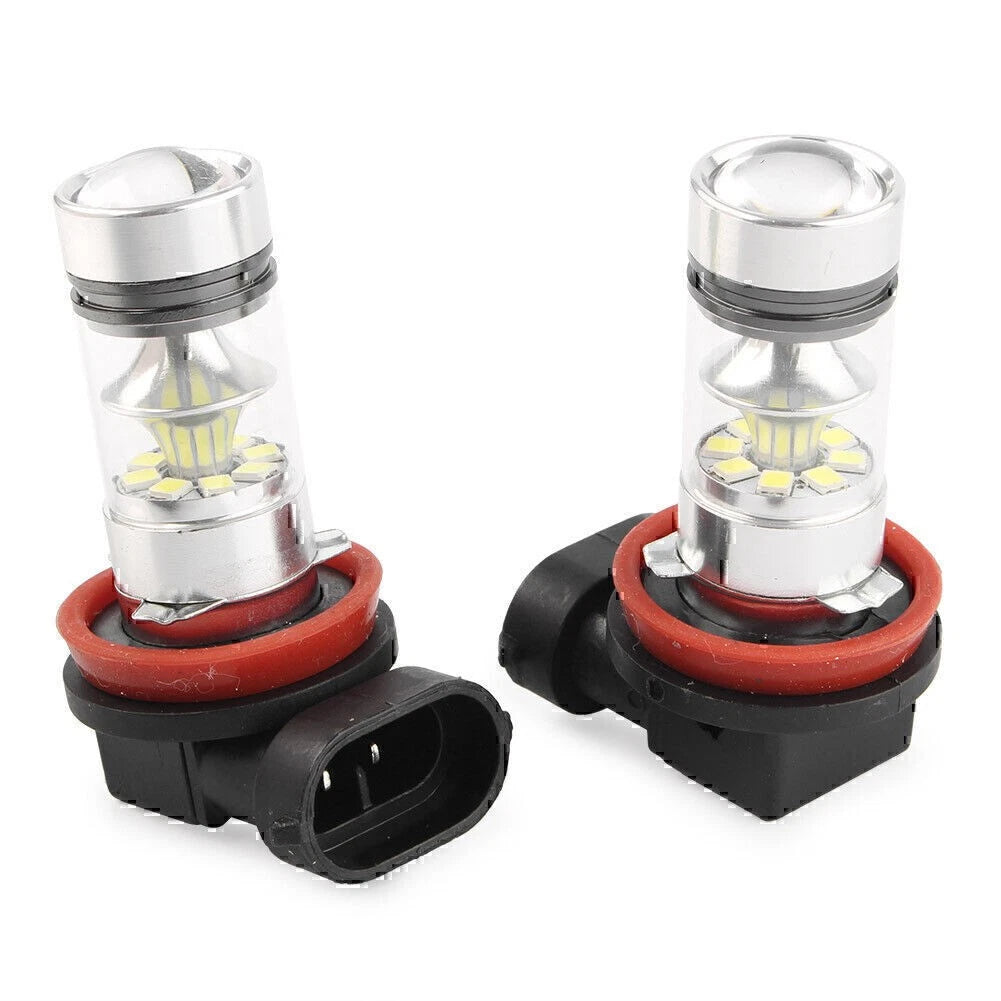 2Pcs H8 White High Power COB LED Bulb Fog/Driving 3030 SMD Head Light Projection