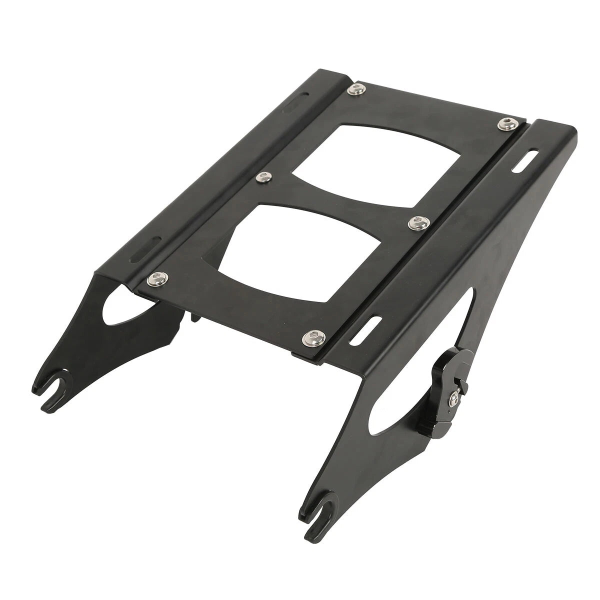 Black Razor Trunk Top Rail Backrest Pad Mount Rack Fit For Harley Touring 14-25