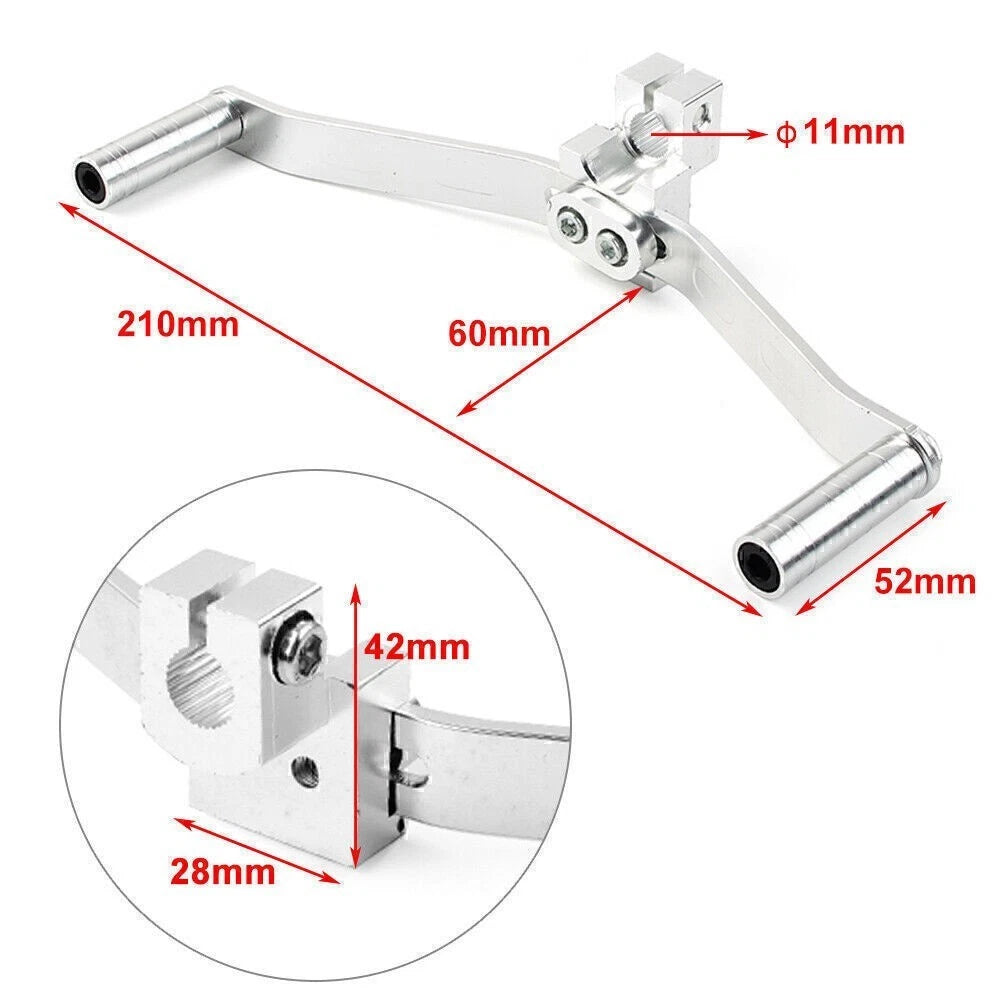 Motorcycle Dual Way Gear Shift Lever Footrest Pedal Shifter Silver Aluminum 1PC