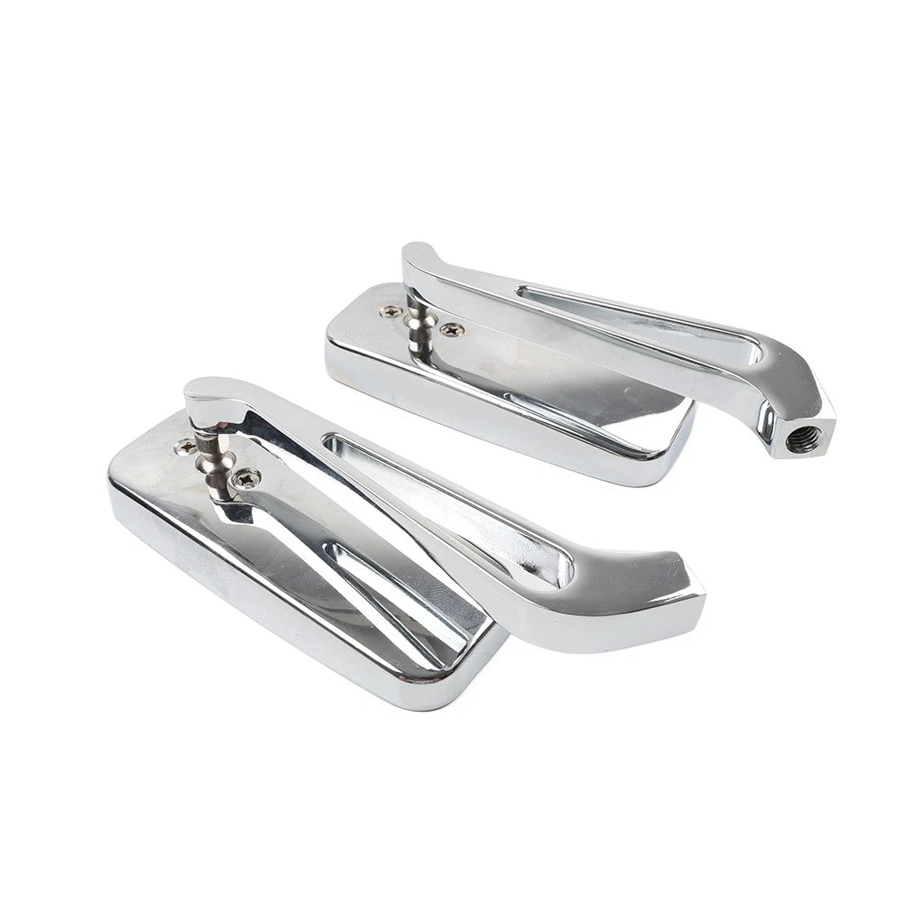 2x Chrome Blue Rearview Side Mirror For Harley For Honda For Kawasaki For Suzuki