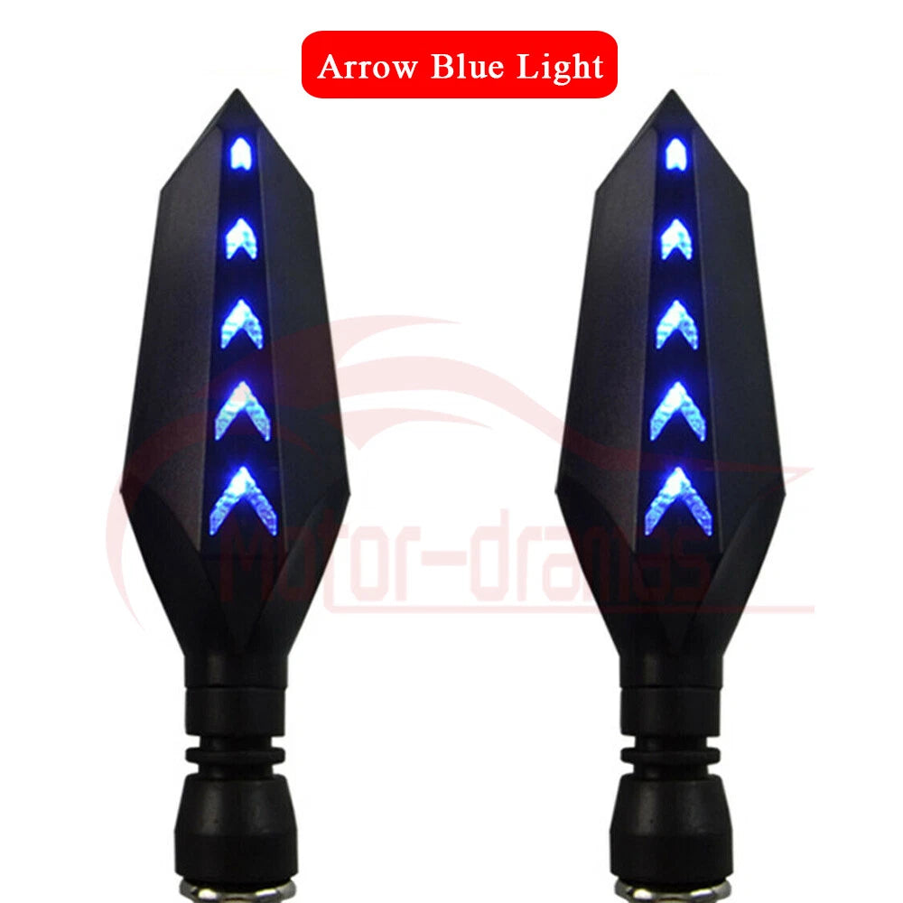2x 12V Universal Motorcycle LED Turn Signal Light Blinker Amber Blue Indicators