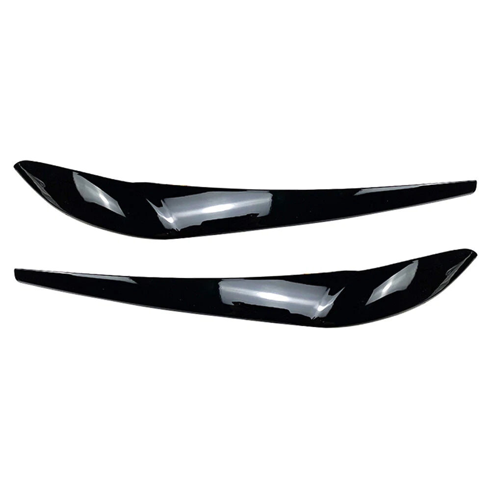 Front Headlight Eyebrow Eyelid Cover Gloss Black For BMW X3 F25 X4 F26 2014-2017