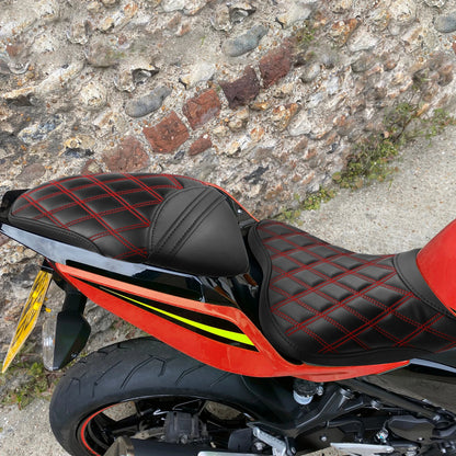 Driver & Passenger Seat Fit For Kawasaki Ninja 400 2018-2022 Z400 2019-23 Black