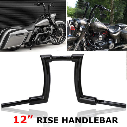 12" Rise 2" Ape Hanger Handlebars For Harley Sportster Fatboy Dyna Softail FLST