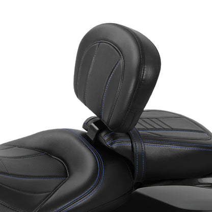Black Driver Rider Backrest Pad Fit For Harley Road King Street Glide 2009-2023